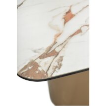 Стол BRONTE 200 раскладной KL-188 Контрастный мрамор матовый, итальянская керамика/ Шампань, ®DISAUR