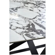 Стол VICENZA 180 раскладной GLOSS BULGARI WHITE, керамика / Черный, ®DISAUR