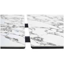 Стол VICENZA 180 раскладной GLOSS BULGARI WHITE, керамика / Черный, ®DISAUR