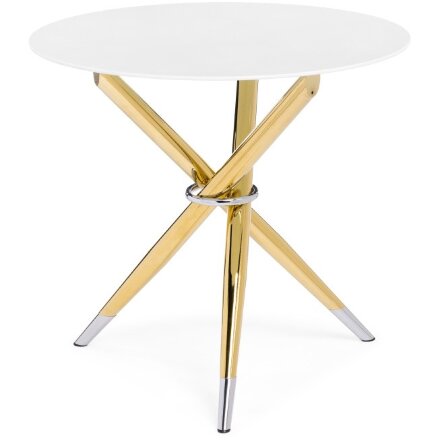 Стол стеклянный Rock 80х75 white / gold 