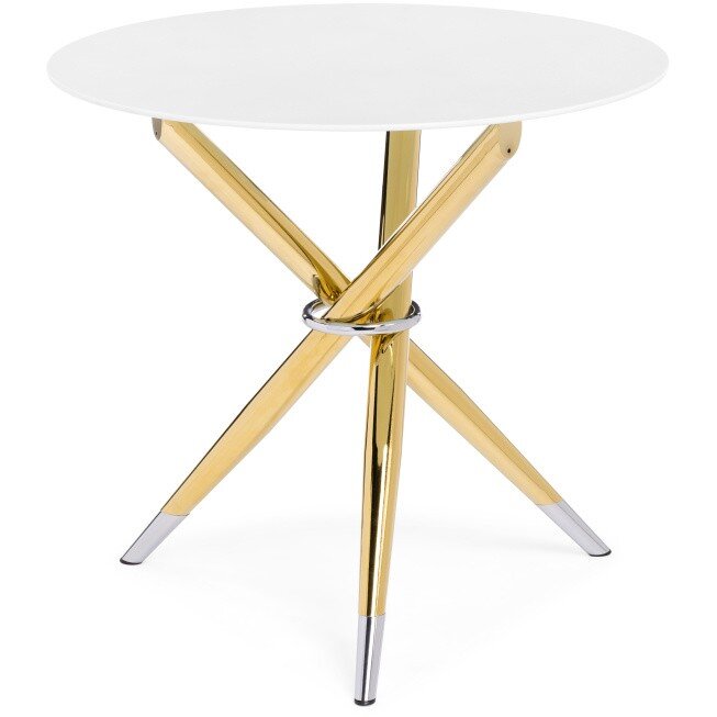 Стол стеклянный Rock 80х75 white / gold 