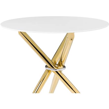 Стол стеклянный Rock 80х75 white / gold 