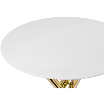 Стол стеклянный Rock 80х75 white / gold 