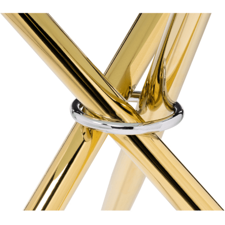 Стол стеклянный Rock 80х75 white / gold 