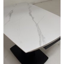 Стол BALDE 120 MATT WHITE MARBLE SOLID CERAMIC / BLACK, ®DISAUR