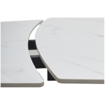 Стол BALDE 120 MATT WHITE MARBLE SOLID CERAMIC / BLACK, ®DISAUR