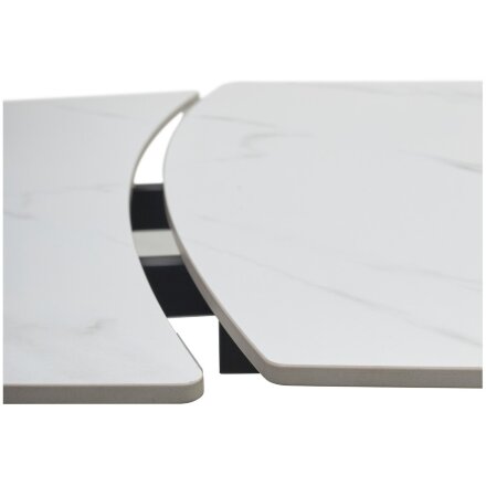 Стол BALDE 120 MATT WHITE MARBLE SOLID CERAMIC / BLACK, ®DISAUR 