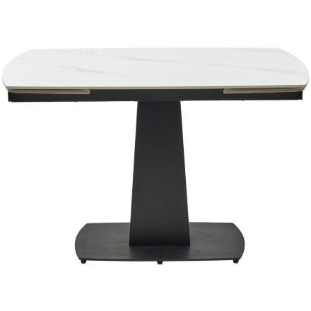 Стол BALDE 120 MATT WHITE MARBLE SOLID CERAMIC / BLACK, ®DISAUR 