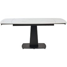 Стол BALDE 120 MATT WHITE MARBLE SOLID CERAMIC / BLACK, ®DISAUR