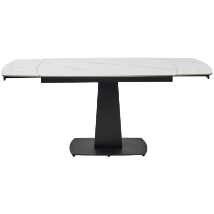 Стол BALDE 120 MATT WHITE MARBLE SOLID CERAMIC / BLACK, ®DISAUR 