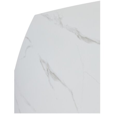 Стол BALDE 120 MATT WHITE MARBLE SOLID CERAMIC / BLACK, ®DISAUR 