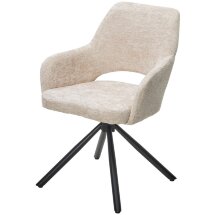 Стул NURI 180 град. поворот. 3018-10 бежевый, шенилл/ черный каркас, ®DISAUR