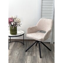 Стул NURI 180 град. поворот. 3018-10 бежевый, шенилл/ черный каркас, ®DISAUR