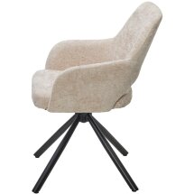 Стул NURI 180 град. поворот. 3018-10 бежевый, шенилл/ черный каркас, ®DISAUR