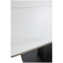 Стол BALDE 140 MATT WHITE MARBLE SOLID CERAMIC / BLACK, ®DISAUR