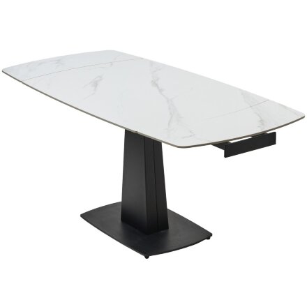 Стол BALDE 140 MATT WHITE MARBLE SOLID CERAMIC / BLACK, ®DISAUR 