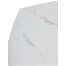 Стол BALDE 140 MATT WHITE MARBLE SOLID CERAMIC / BLACK, ®DISAUR