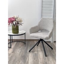Стул NURI 180 град. поворот. 3018-03 светло-серый, шенилл/ черный каркас, ®DISAUR