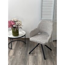 Стул NURI 180 град. поворот. 3018-03 светло-серый, шенилл/ черный каркас, ®DISAUR