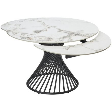 Стол BUENO 120 GLOSS GOLDEN JADE SOLID CERAMIC / BLACK, ®DISAUR 