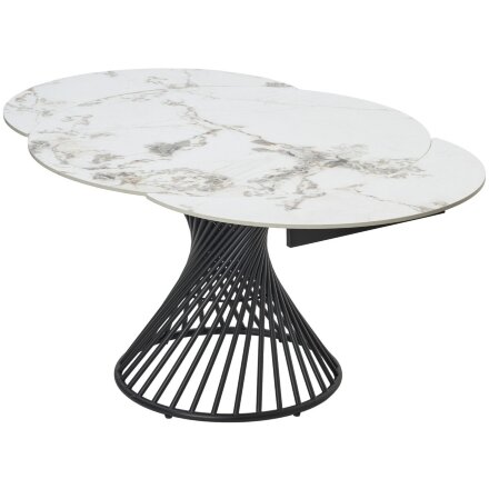 Стол BUENO 120 GLOSS GOLDEN JADE SOLID CERAMIC / BLACK, ®DISAUR 