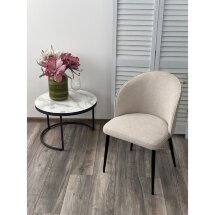 Стул GLORIA White CHACHA-140,  ткань/ черный каркас, ®DISAUR