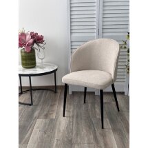 Стул GLORIA White CHACHA-140,  ткань/ черный каркас, ®DISAUR
