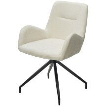 Стул NIKO 180 град. поворот. UF885-2 кремовый, ткань/ черный каркас, ®DISAUR