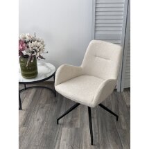 Стул NIKO 180 град. поворот. UF885-2 кремовый, ткань/ черный каркас, ®DISAUR