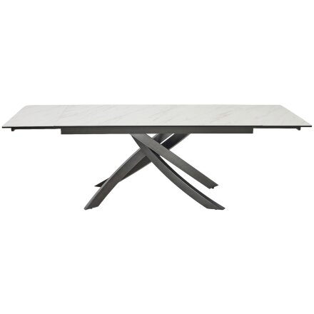 Стол ESTEBIO 160 KL-99 Белый мрамор матовый, итальянская керамика/ Серый металлик, ®DISAUR 