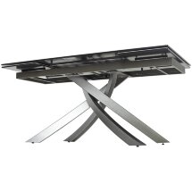 Стол ESTEBIO 160 KL-99 Белый мрамор матовый, итальянская керамика/ Серый металлик, ®DISAUR
