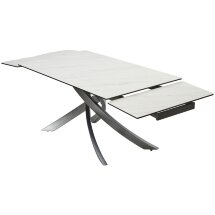 Стол ESTEBIO 160 KL-99 Белый мрамор матовый, итальянская керамика/ Серый металлик, ®DISAUR