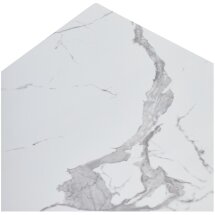 Стол ESTEBIO 160 GLOSS STATUARIO WHITE SOLID CERAMIC / Серый металлик, ®DISAUR