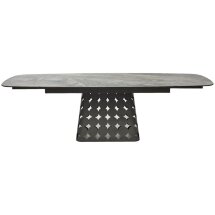 Стол MAGNUS 180 KL-80 Серый мрамор, итальянская керамика / Темно-серый каркас, ®DISAUR
