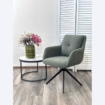Стул MEADOW 360 град. поворот. Зеленый Lake-352, ткань / черный каркас / Товарный знак DISAUR
