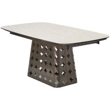 Стол MAGNUS 180 TL-102 Бежевый мрамор, испанская керамика / Шоколадное золото каркас, ®DISAUR