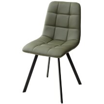 Стул CHILLI SQUARE HK017-22 серо-эвкалиптовый, PU / черный каркас М-City