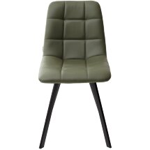 Стул CHILLI SQUARE HK017-22 серо-эвкалиптовый, PU / черный каркас М-City