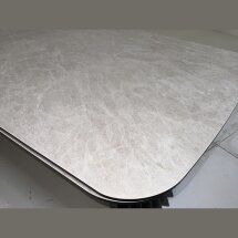 Стол ASTRID 200 TL-102 Бежевый мрамор, испанская керамика / Темно-серый каркас, ®DISAUR