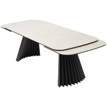 Стол ASTRID 200 TL-102 Бежевый мрамор, испанская керамика / Темно-серый каркас, ®DISAUR