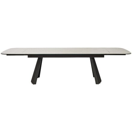Стол ASTRID 200 TL-102 Бежевый мрамор, испанская керамика / Темно-серый каркас, ®DISAUR 