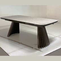 Стол ASTRID 200 TL-102 Бежевый мрамор, испанская керамика / Шоколадное золото каркас, ®DISAUR