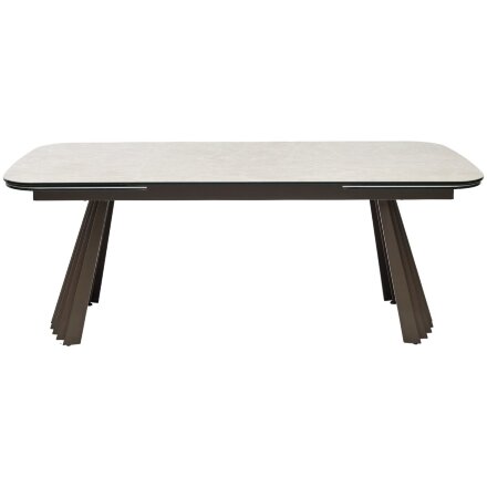 Стол ASTRID 200 TL-102 Бежевый мрамор, испанская керамика / Шоколадное золото каркас, ®DISAUR 