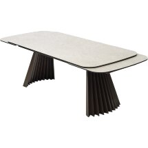 Стол ASTRID 200 TL-102 Бежевый мрамор, испанская керамика / Шоколадное золото каркас, ®DISAUR