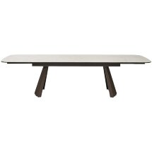 Стол ASTRID 200 TL-102 Бежевый мрамор, испанская керамика / Шоколадное золото каркас, ®DISAUR