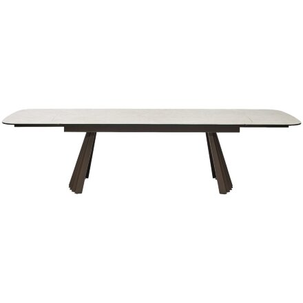 Стол ASTRID 200 TL-102 Бежевый мрамор, испанская керамика / Шоколадное золото каркас, ®DISAUR 