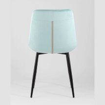 Комплект из четырех стульев Stool Group Флекс велюр светло-голубой ножки из металла черные