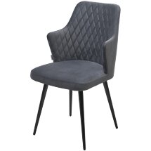 Стул HERMAN 360 град. BM-3 ТЕМНО-СЕРЫЙ, велюр / черный каркас М-City