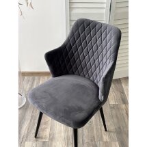 Стул HERMAN 360 град. BM-3 ТЕМНО-СЕРЫЙ, велюр / черный каркас М-City