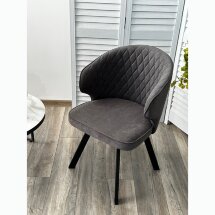 Стул SKAT 360 град. поворот. B28 Темно-серый, велюр / черный каркас, М-City
